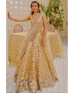 Buy This Ethnic Beige Color Lehenga Choli With Heavy Mirror Work