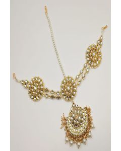 Ethnic Designer Head Accessory In Stone Work For Wedding