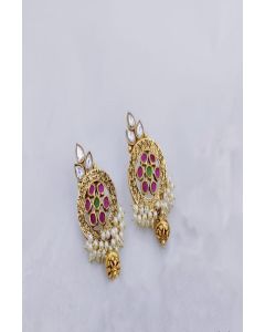 Ethnic Earing Set With Stone Work
