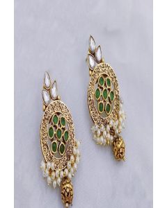 Ethnic Earing Set With Stone Work