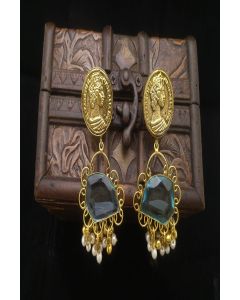 Ethnic Earing Set With Stone Work
