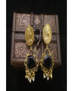 Ethnic Earing Set With Stone Work