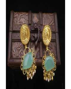 Ethnic Earing Set With Stone Work