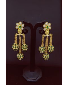 Ethnic Earing Set With Stone Work