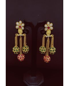 Ethnic Earing Set With Stone Work