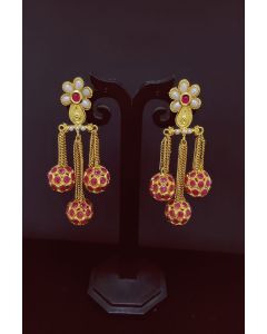 Ethnic Earing Set With Stone Work