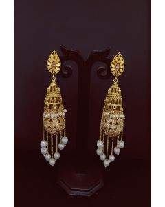 Ethnic Earing Set With Stone Work
