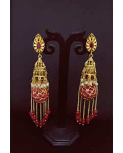 Ethnic Earing Set With Stone Work