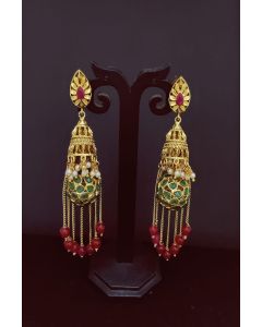 Ethnic Earing Set With Stone Work