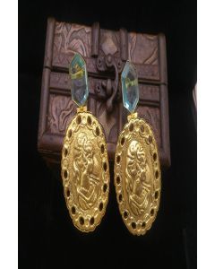 Ethnic Earing Set With Stone Work