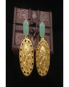 Ethnic Earing Set With Stone Work
