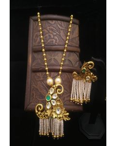 Ethnic Pendant Set With Stone Work
