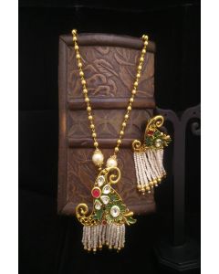 Ethnic Pendant Set With Stone Work