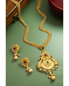 Gold-Plated Temple Jewellery Set - Appelle Fashion