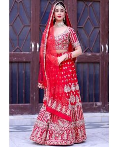 Ritika Badiani Red Bridal Wear Lehenga Choli with Intricate Embroidery