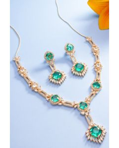 Rose Gold-Plated Afghan Necklace And Earrings