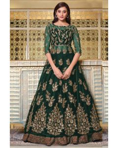  Soft Net Full Embroidery Work Anarkali Gwon Style Suit
