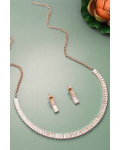 Stone-Studded Necklace and Earrings Set - Appelle Fashion