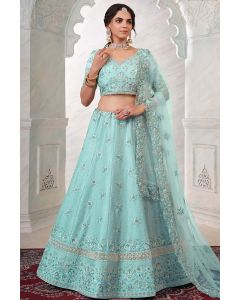Turquoise Color Art Silk Fancy Lehenga Choli