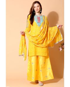 Yellow Georgette Salwar Kameez with Dupatta