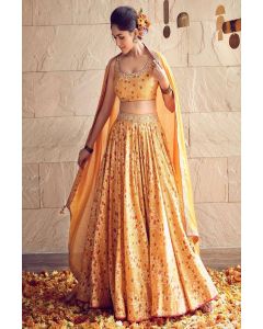 Yellow Stylish Haldi Wear Lehenga Choli