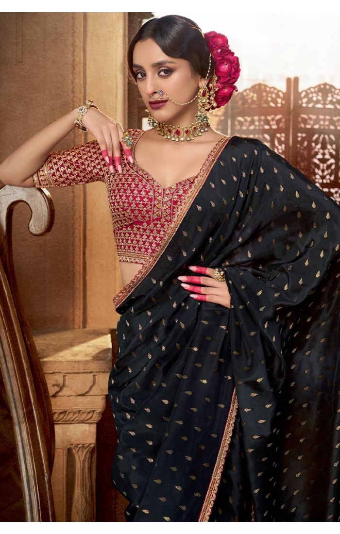 Close-up of hand-dyed zari embroidery and resham work