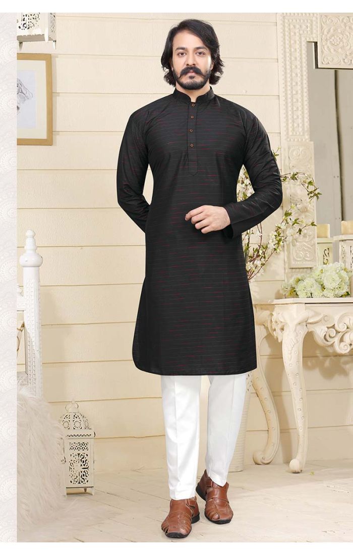 Black kurta pajama design discount