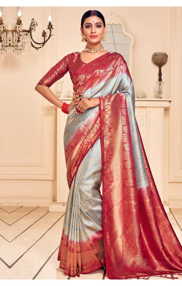 gray-banarasi-silk-saree-with-maroon-blouse-srev2111