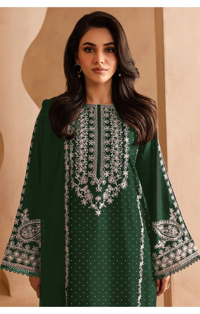 Green Georgette Embroidered Salwar Suit for Wedding & Festive Wear