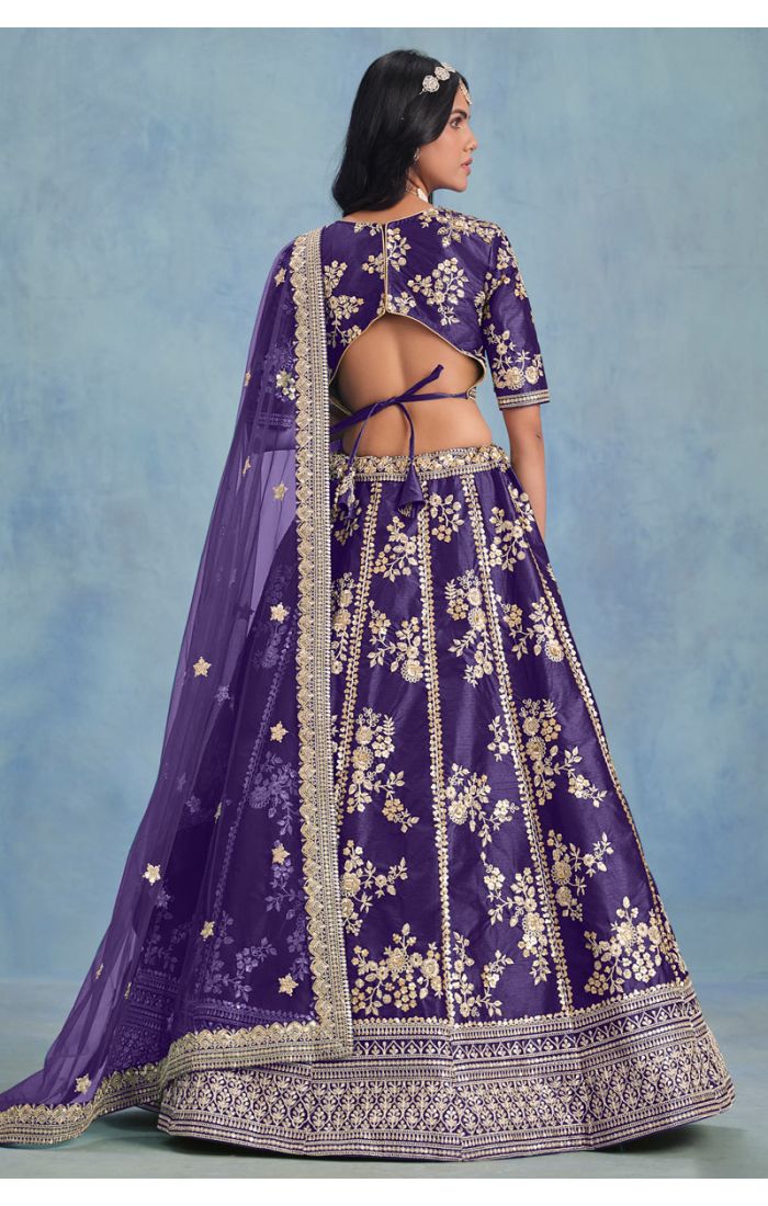 Back-up of purple blouse embroidery and dupatta – Appelle Fashion