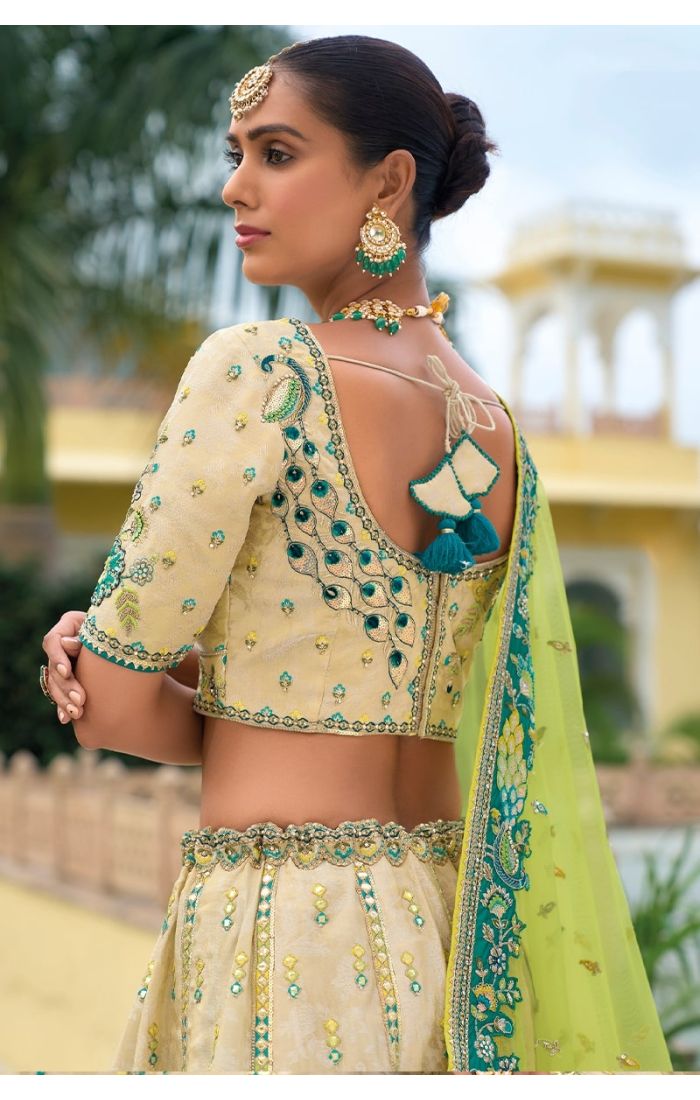 Regal Peacock Banarasi Lehenga for Brides – Traditional Indian Wedding Outfit for USA & Europe