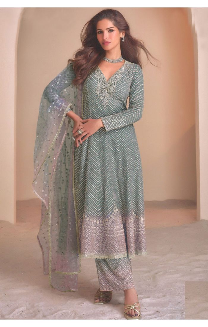 Buy Sea Green Embroidered Salwar Suit with Dupatta online - Appelle Fashion | SALV5705