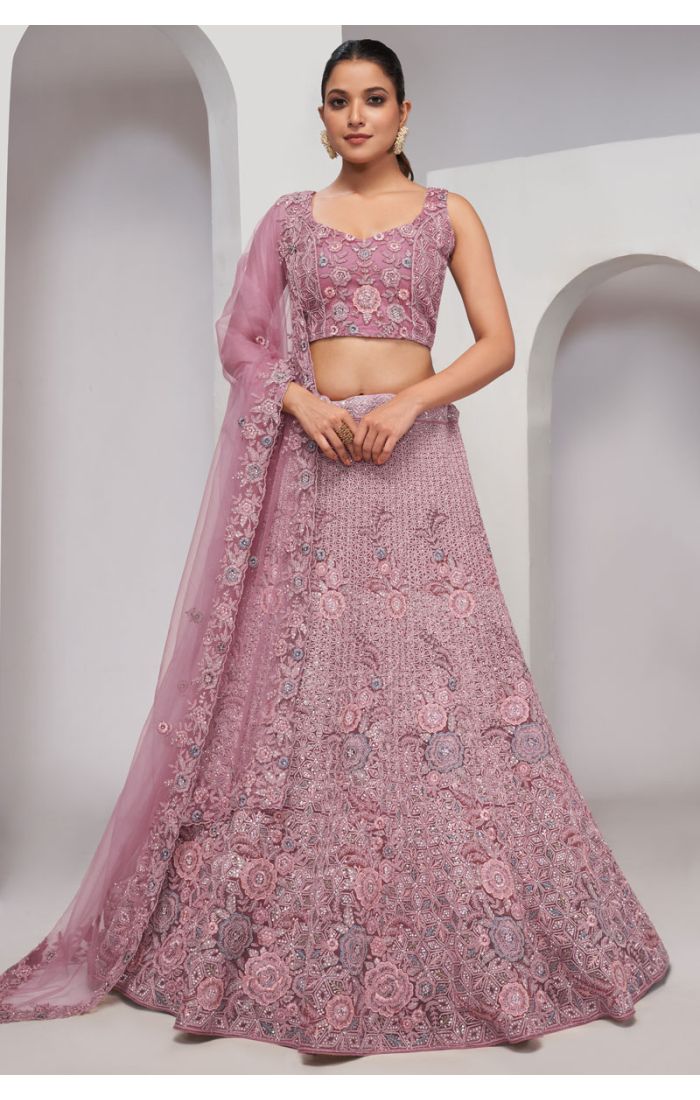 Fashion-forward embroidered lehenga for UK weddings and events in UK and USA