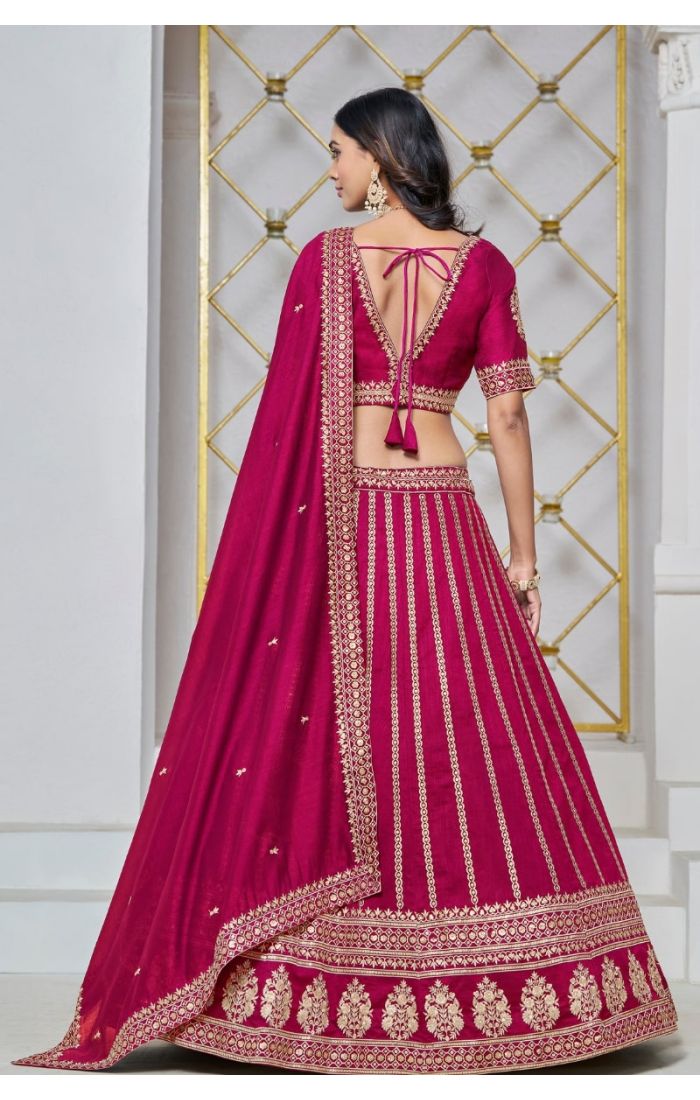 Maroon Gold Embroidered Lehenga Choli with Net Dupatta - Perfect for Weddings and Festive Occasions